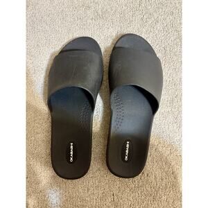 Women's Black Rubber Slides 10